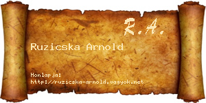 Ruzicska Arnold névjegykártya