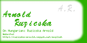 arnold ruzicska business card